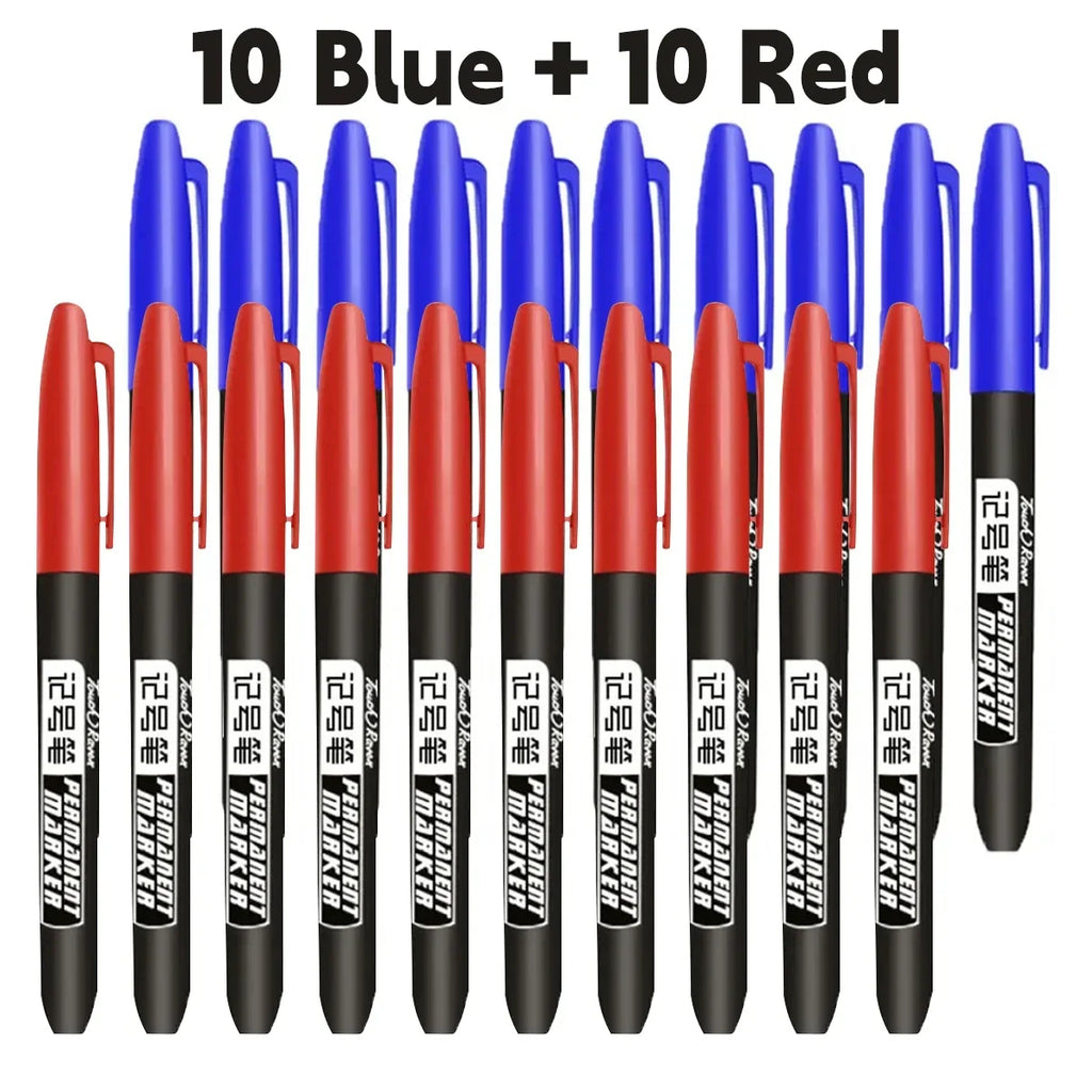 Permanent Marker Pen Drawing Markers Black Blue Red Waterproof Ink Sketch Pens Stationery Art School Supplies For Glass Metal