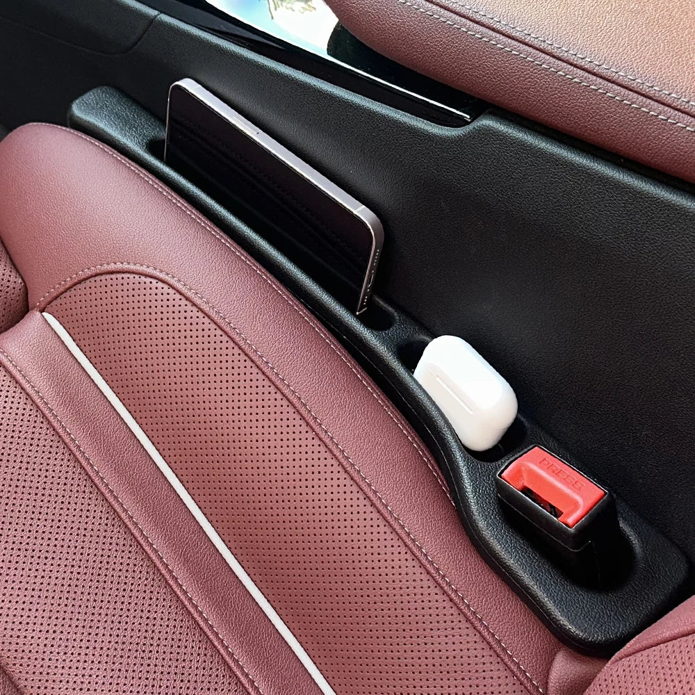 Car Seat Gap Filler | Leak-Proof Side Seam Plug & Phone Holder