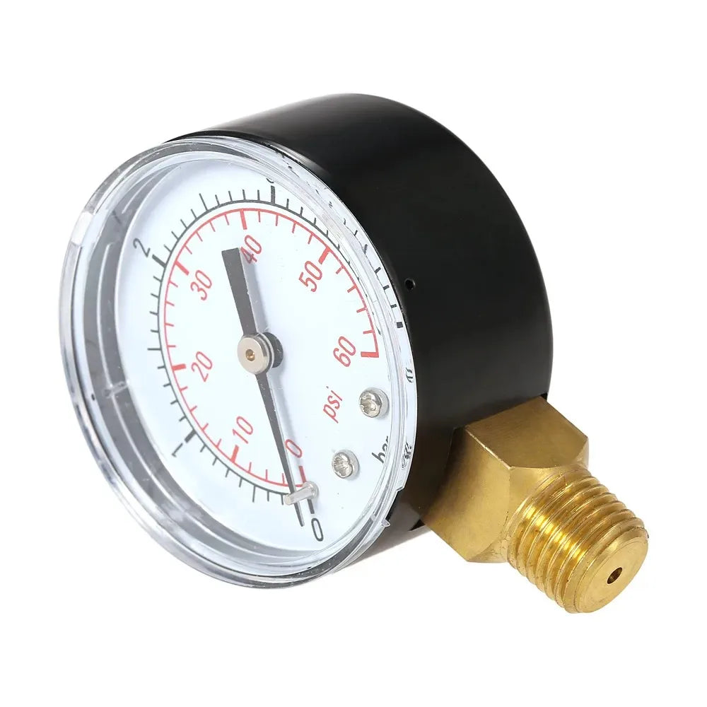 1/4" NPT Thread 50mm 0~60psi 0~4bar Pool Filter Water Pressure Dial Hydraulic Pressure Gauge Meter Manometer