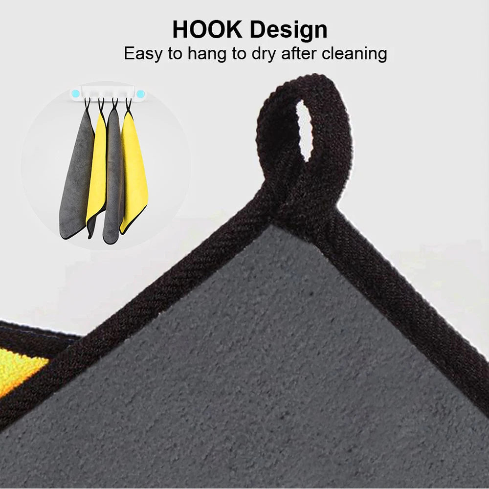 SEAMETAL 3/5/10Pcs Car Wash Microfiber Towel 30x30/60CM Car Cleaning Drying Cloth Hemming Car Care Cloth Car Wash Accessories