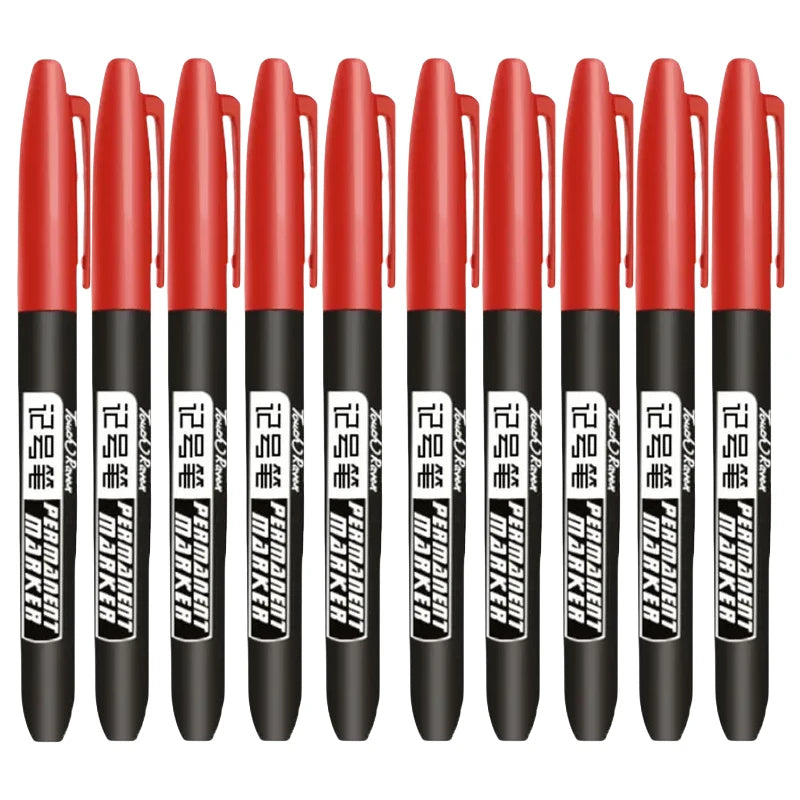 Permanent Marker Pen Drawing Markers Black Blue Red Waterproof Ink Sketch Pens Stationery Art School Supplies For Glass Metal