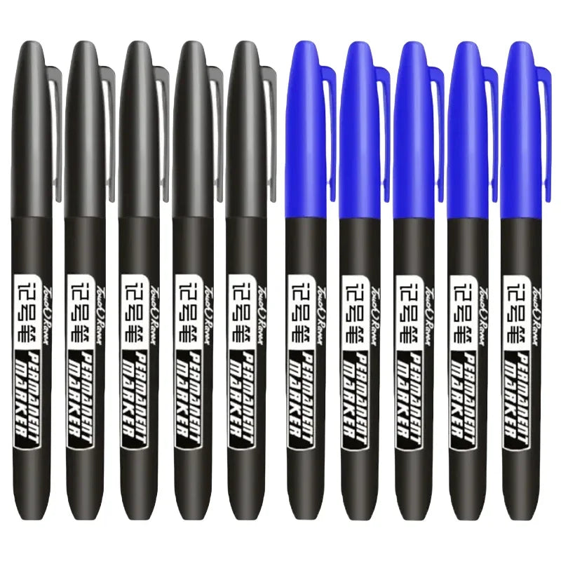 Permanent Marker Pen Drawing Markers Black Blue Red Waterproof Ink Sketch Pens Stationery Art School Supplies For Glass Metal
