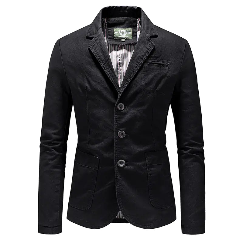 men’s solid color single breasted jacket