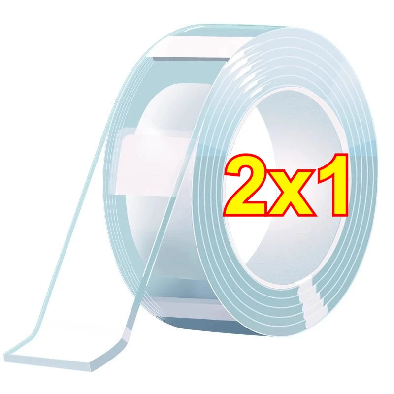 Nano Tape Double Sided Tape Transparent Reusable Waterproof Adhesive Tapes Cleanable Kitchen Bathroom Supplies Tapes