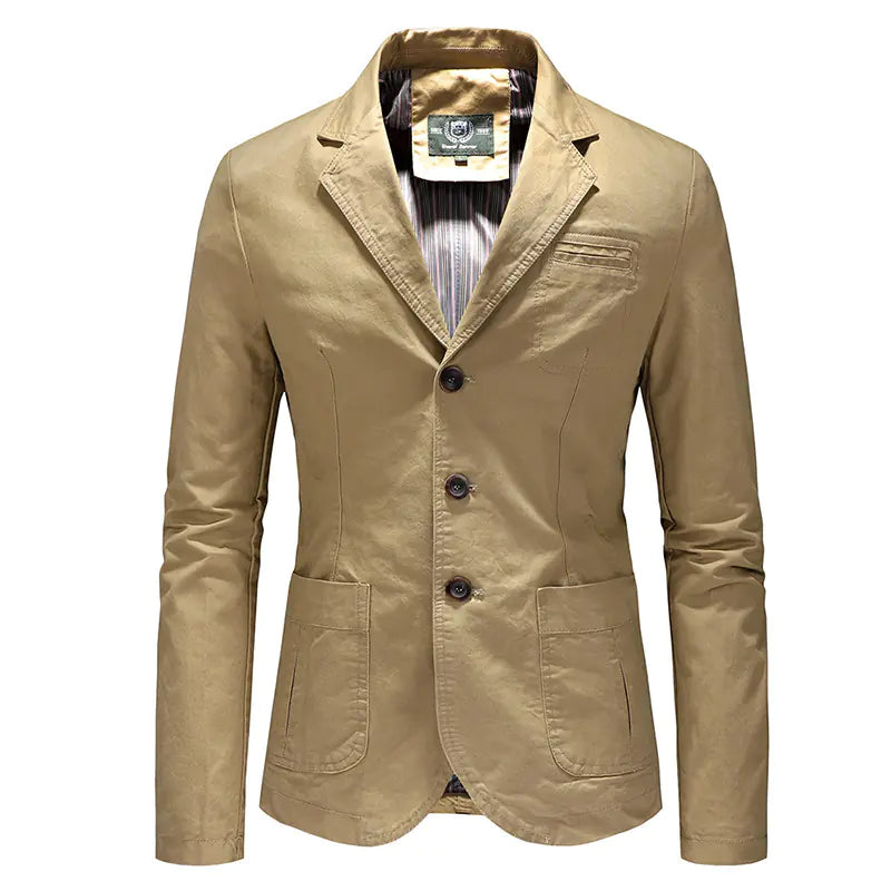 men’s solid color single breasted jacket