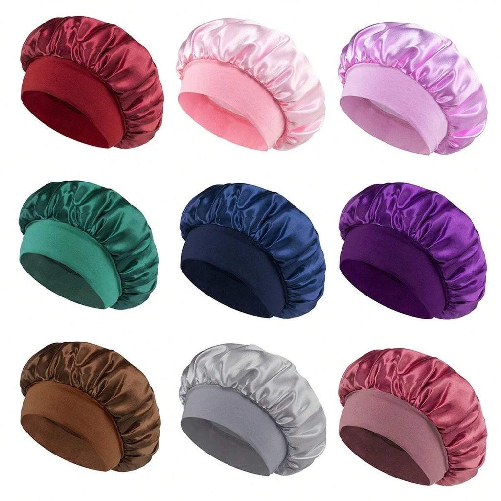 satin wide brim nightcap