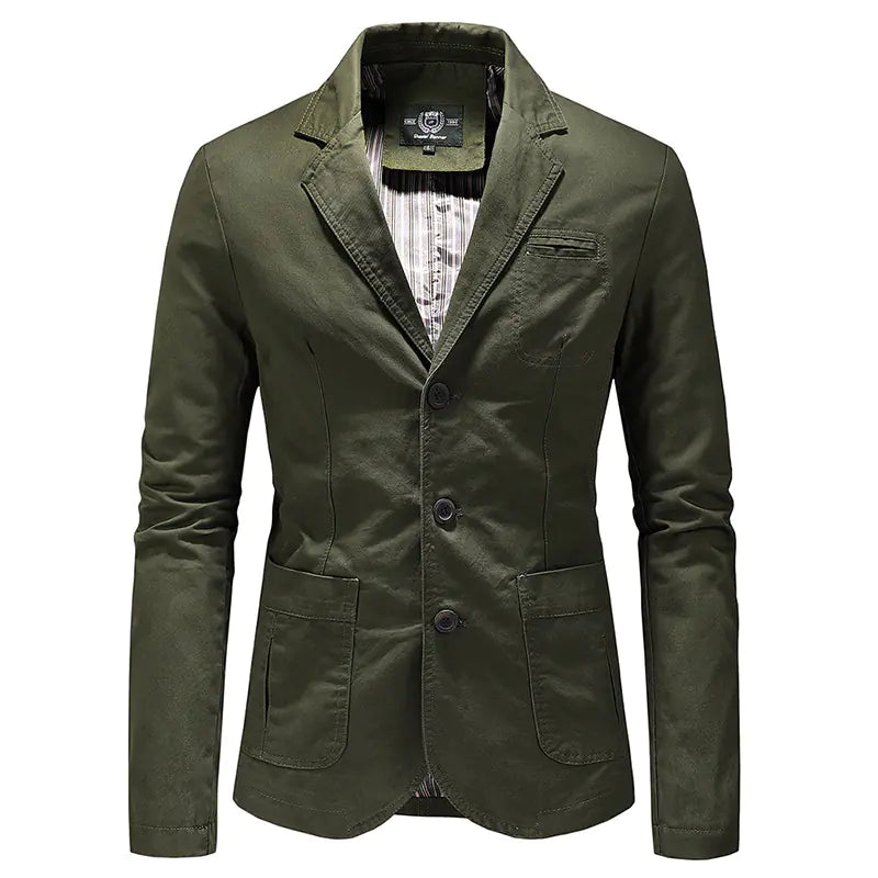 men’s solid color single breasted jacket