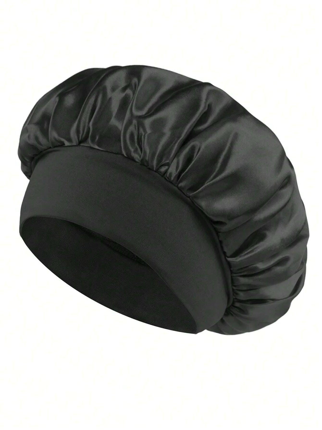 1/2pc Satin Wide Brim Nightcap Silky Bonnet Hair Wrap Sleeping Sleep Cap With Elastic Soft Band Styling Cap Hair Wrapping Tool