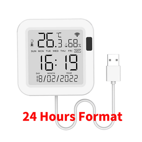 Smart Thermometer hygrometer Tuya WiFi Temperature and Humidity Sensor With Backlight APP Remote Control Work with Tuya Alexa