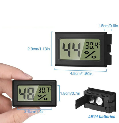 Square Embedded Digital Thermo-Hygrometer for Reptile Terrarium Humidity Box Home Industrial Digital Temperature Humidity Gauge