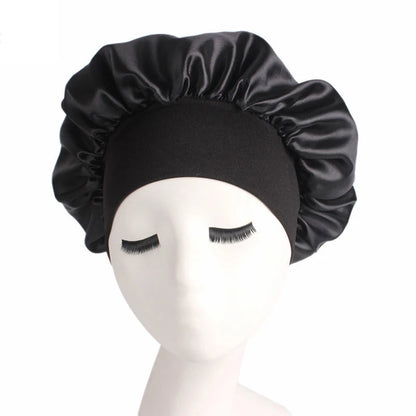 Women's Wide Brim Nightcap Silk Bonnet Hair Wrap for Sleeping Sleep Cap With Elastic Soft Band Sleep Cap With Elastic Soft Band