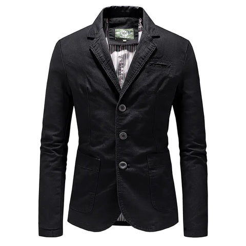 men’s solid color single breasted jacket