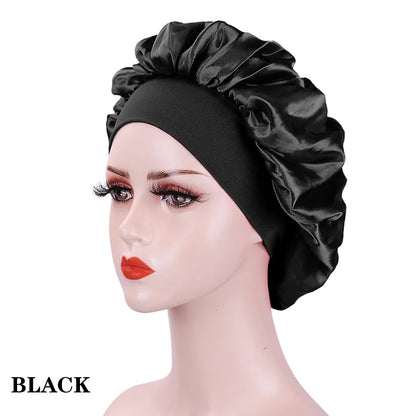 Shower Cap Hairdressing Hair Care Hat High Elasticity Monthly Shower Cap Female Nursing Satin Sleeping Cap
