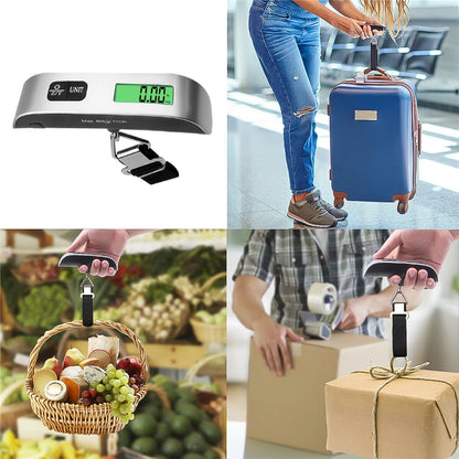 110Lb/50Kg Hanging Baggage Scale Digital Luggage Scale LCD Display Portable Suitcase Weighing Scale Travel Luggage Weight Scale
