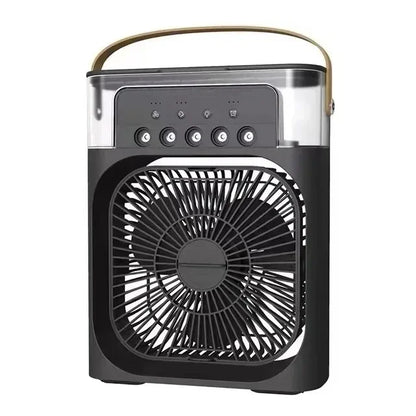 Spray fan portable household three in one small air cooler, 7-color LED night light, 5-hole humidifier, 1-3 hour timer