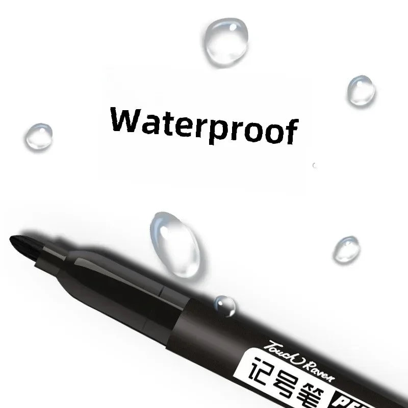6PCs/Set Permanent Marker Pen Fine Point Waterproof Markers Thin Nib Crude Nib Black Blue Red Ink 1.5mm Fine Color Marker Pens