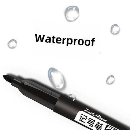 6PCs/Set Permanent Marker Pen Fine Point Waterproof Markers Thin Nib Crude Nib Black Blue Red Ink 1.5mm Fine Color Marker Pens