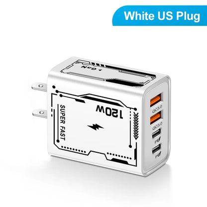 USB PD Charger 120W Type C Fast Charging EU/US Plug Wall Charger For iPhone Samsung Xiaomi Quick Charge 3.0 Mobile Phone Adapter