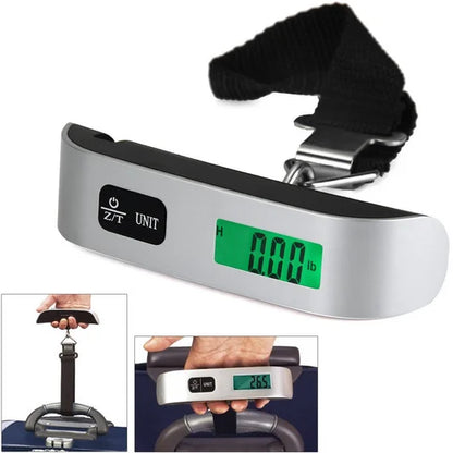 110Lb/50Kg Hanging Baggage Scale Digital Luggage Scale LCD Display Portable Suitcase Weighing Scale Travel Luggage Weight Scale
