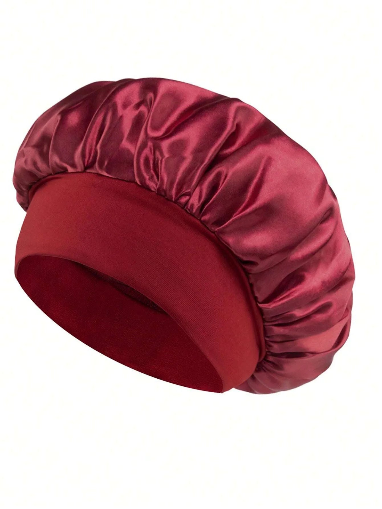 1/2pc Satin Wide Brim Nightcap Silky Bonnet Hair Wrap Sleeping Sleep Cap With Elastic Soft Band Styling Cap Hair Wrapping Tool