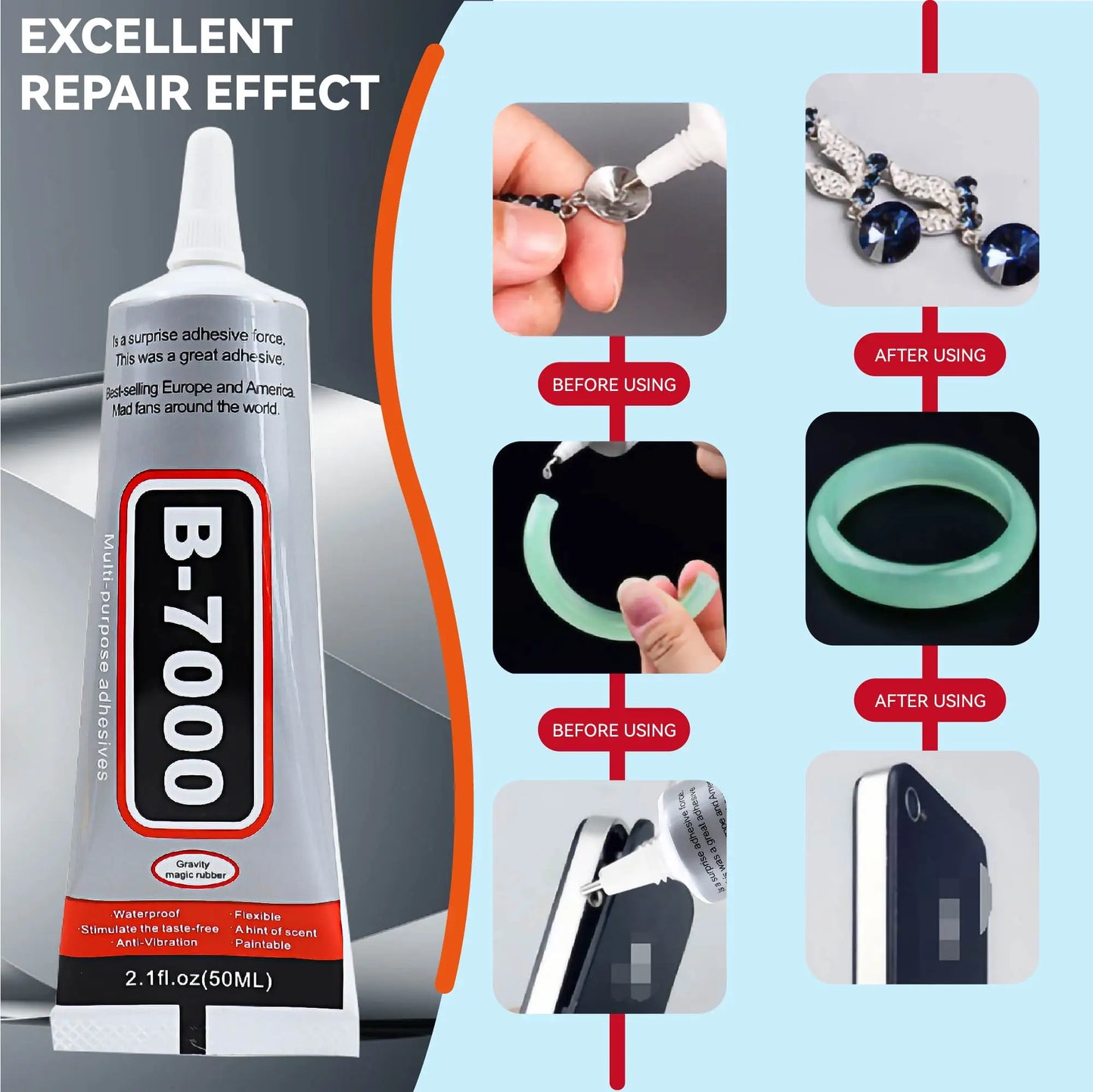 B7000 Contact Phone Repair Adhesive T7000 Frame Battery Cover Glass Repair  Glue 15ML 25ML 50ML 110ML