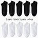 1/5/10 Pairs Comfortable Men's Women's Socks Casual Short Solid Color Spring Summer Boat Sock Fashionable Round Neck Ankle Socks