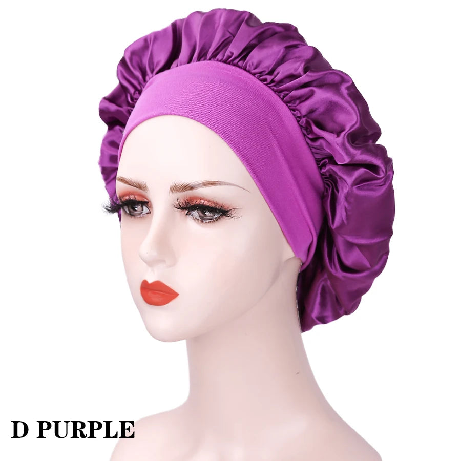 Shower Cap Hairdressing Hair Care Hat High Elasticity Monthly Shower Cap Female Nursing Satin Sleeping Cap